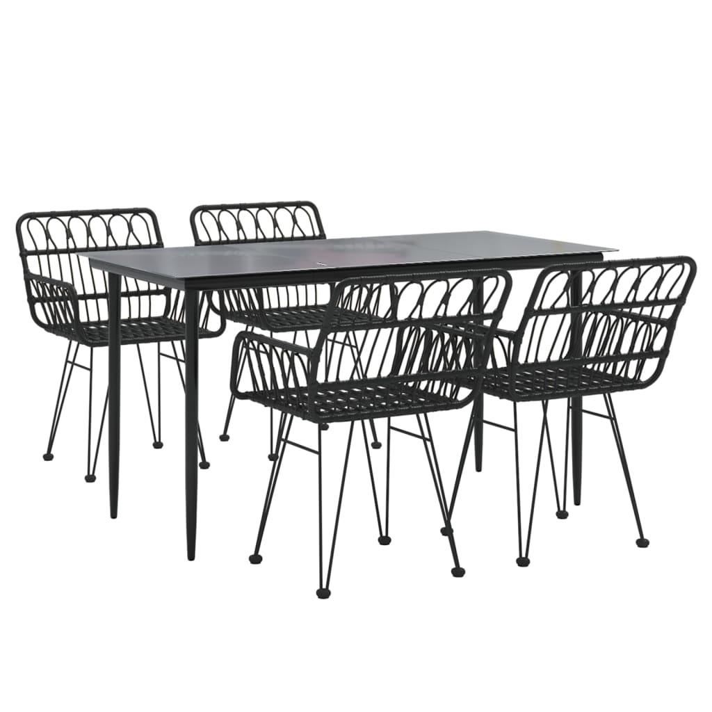Garden Dining Set | Black | Powder-coated steel | Medium | Durable