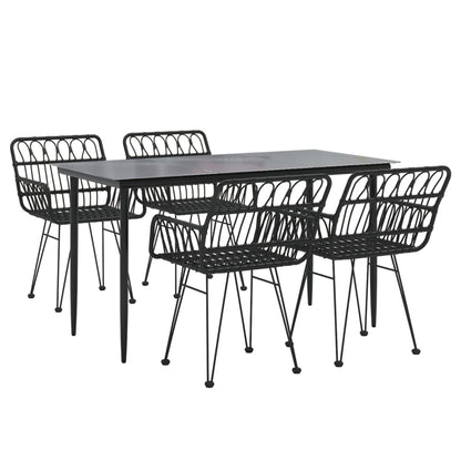 Garden Dining Set | Black | Powder-coated steel | Medium | Durable