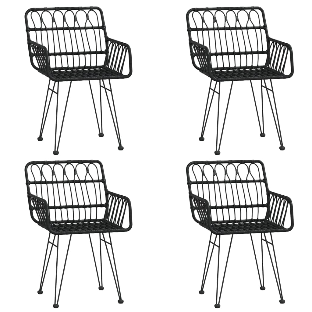 Garden Dining Set | Black | Powder-coated steel | Medium | Durable