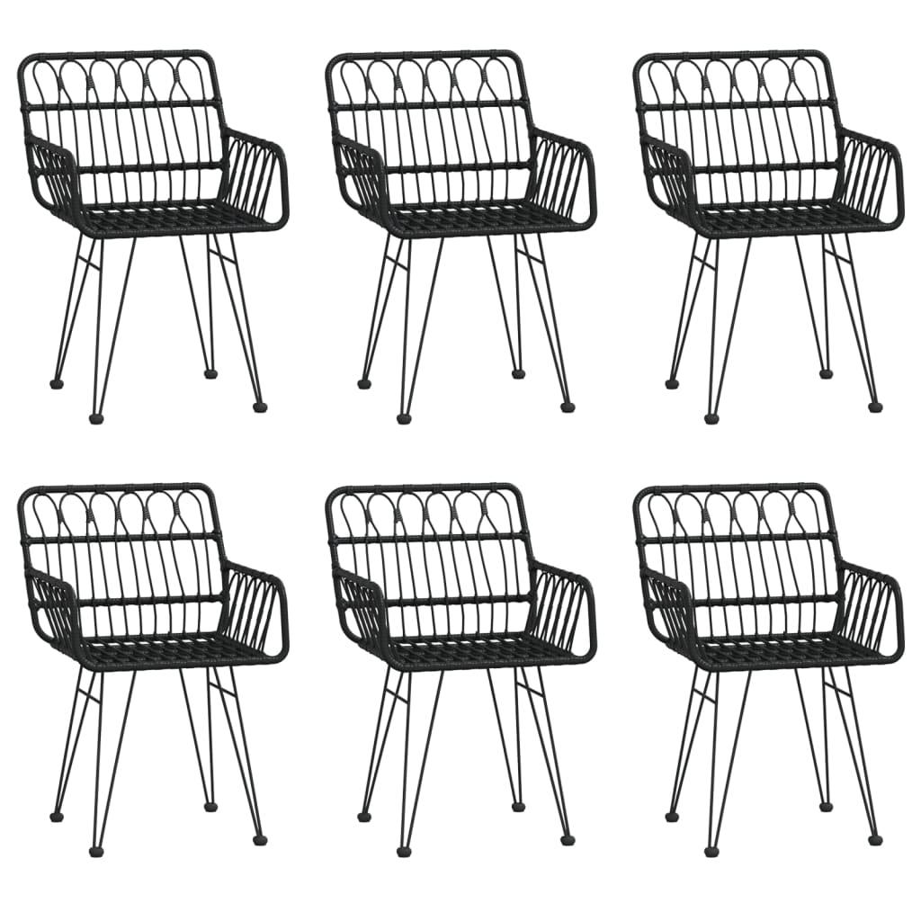 Garden Dining Set | Black | Steel, Polyethylene, Tempered Glass