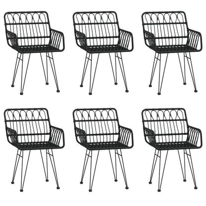 Garden Dining Set | Black | Steel, Polyethylene, Tempered Glass