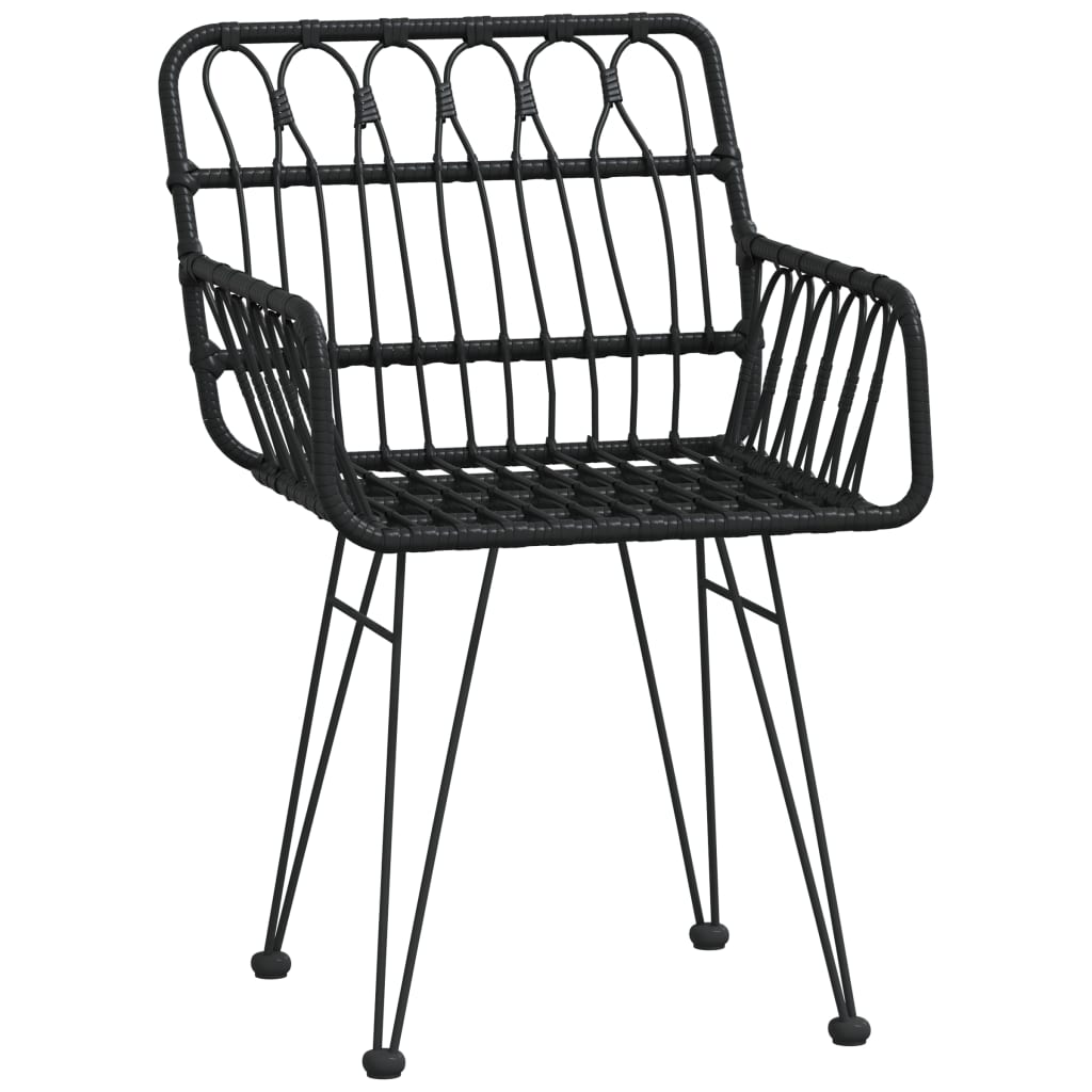 Garden Dining Set | Black | Steel, Polyethylene, Tempered Glass