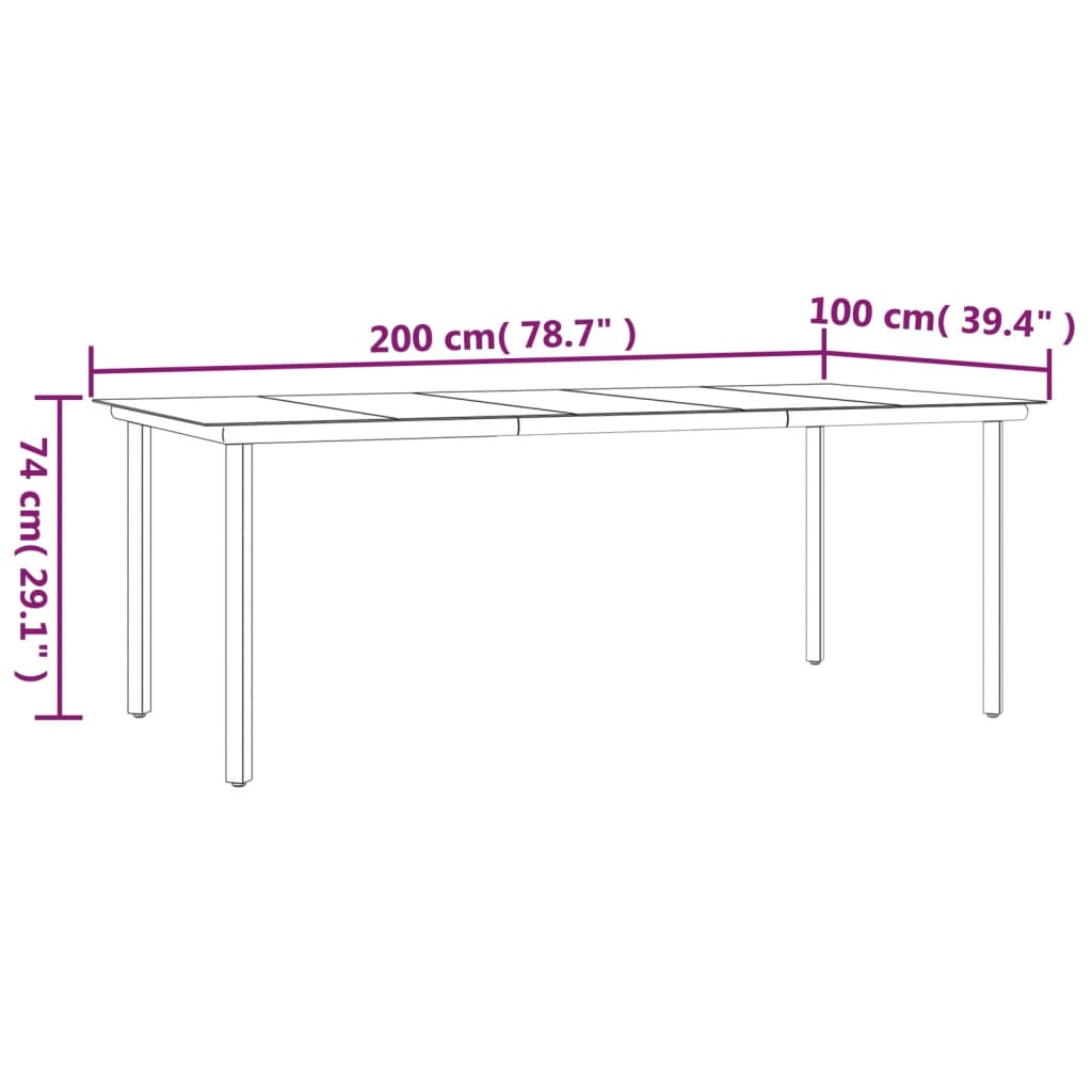 7 Piece Garden Dining Set Poly Rattan