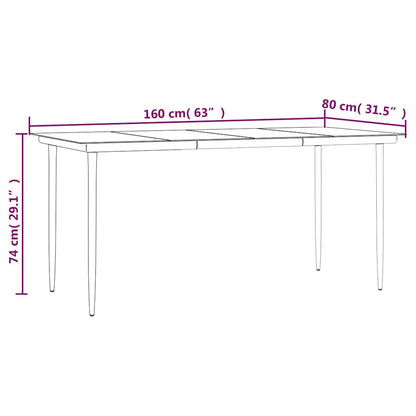 5 Piece Garden Dining Set Poly Rattan