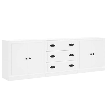 Sideboards 3 pcs White Engineered Wood