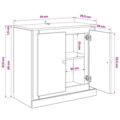 Sideboards 3 pcs White Engineered Wood