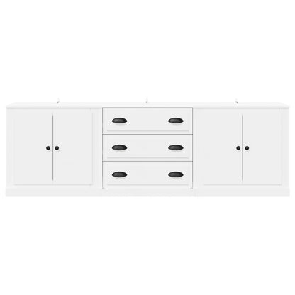 Sideboards 3 pcs White Engineered Wood
