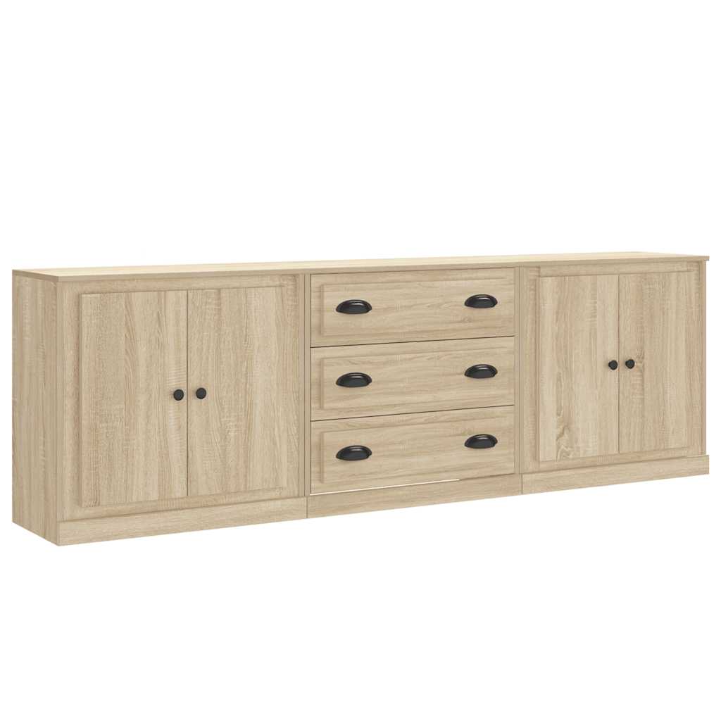 Sideboards 3 pcs Sonoma Oak Engineered Wood