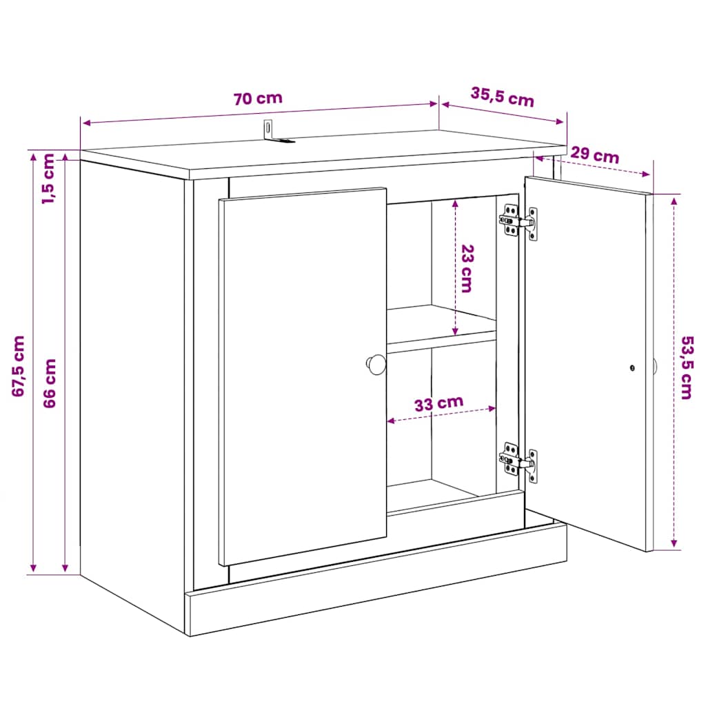 Sideboards 3 pcs Sonoma Oak Engineered Wood