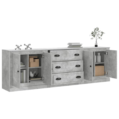 Sideboards 3 pcs Concrete Grey Engineered Wood