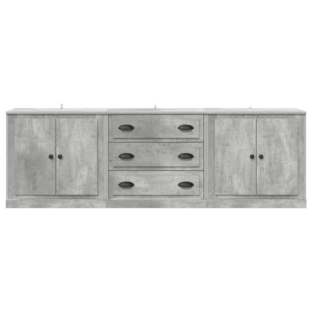 Sideboards 3 pcs Concrete Grey Engineered Wood