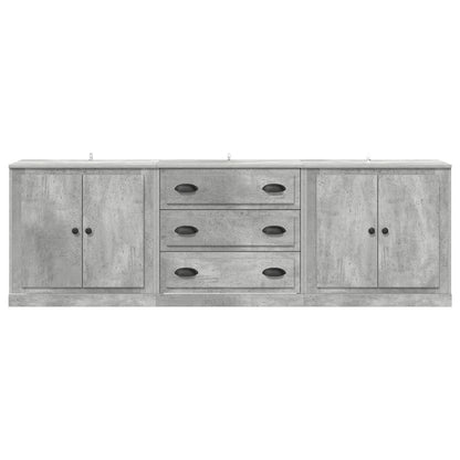 Sideboards 3 pcs Concrete Grey Engineered Wood