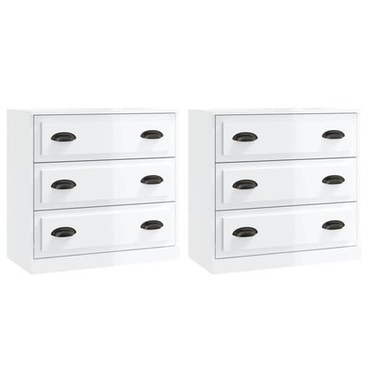 Sideboard | Set of 2 | High Gloss White | Engineered Wood | Medium