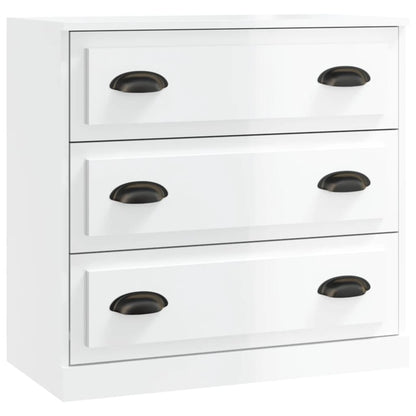 Sideboard | Set of 2 | High Gloss White | Engineered Wood | Medium