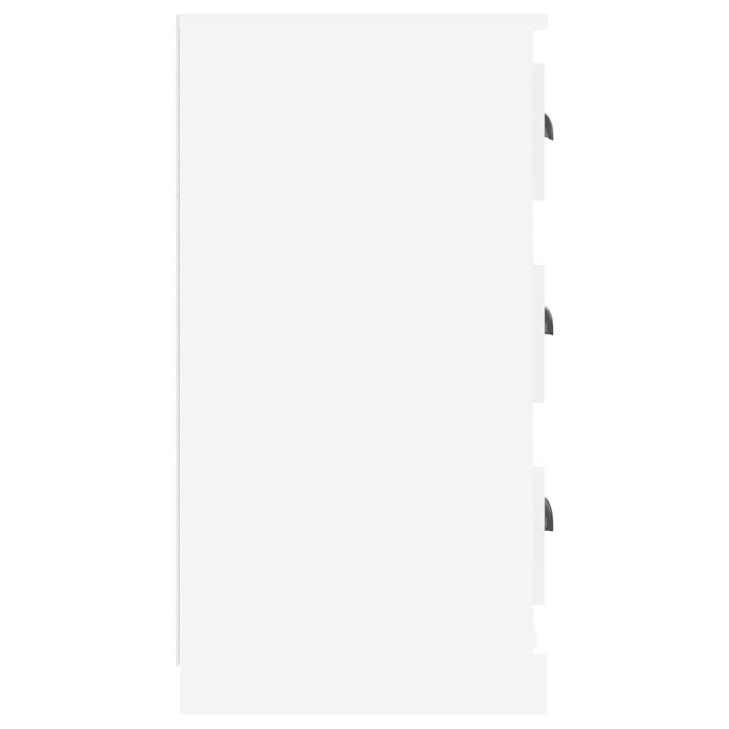 Sideboards 2 pcs High Gloss White Engineered Wood