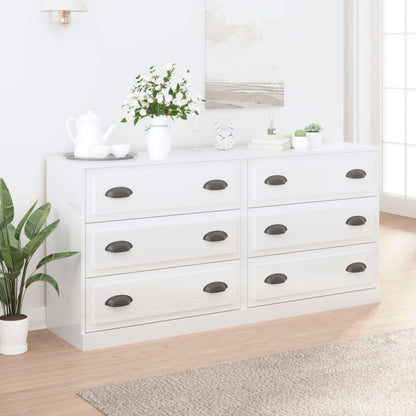 Sideboard | Set of 2 | High Gloss White | Engineered Wood | Medium