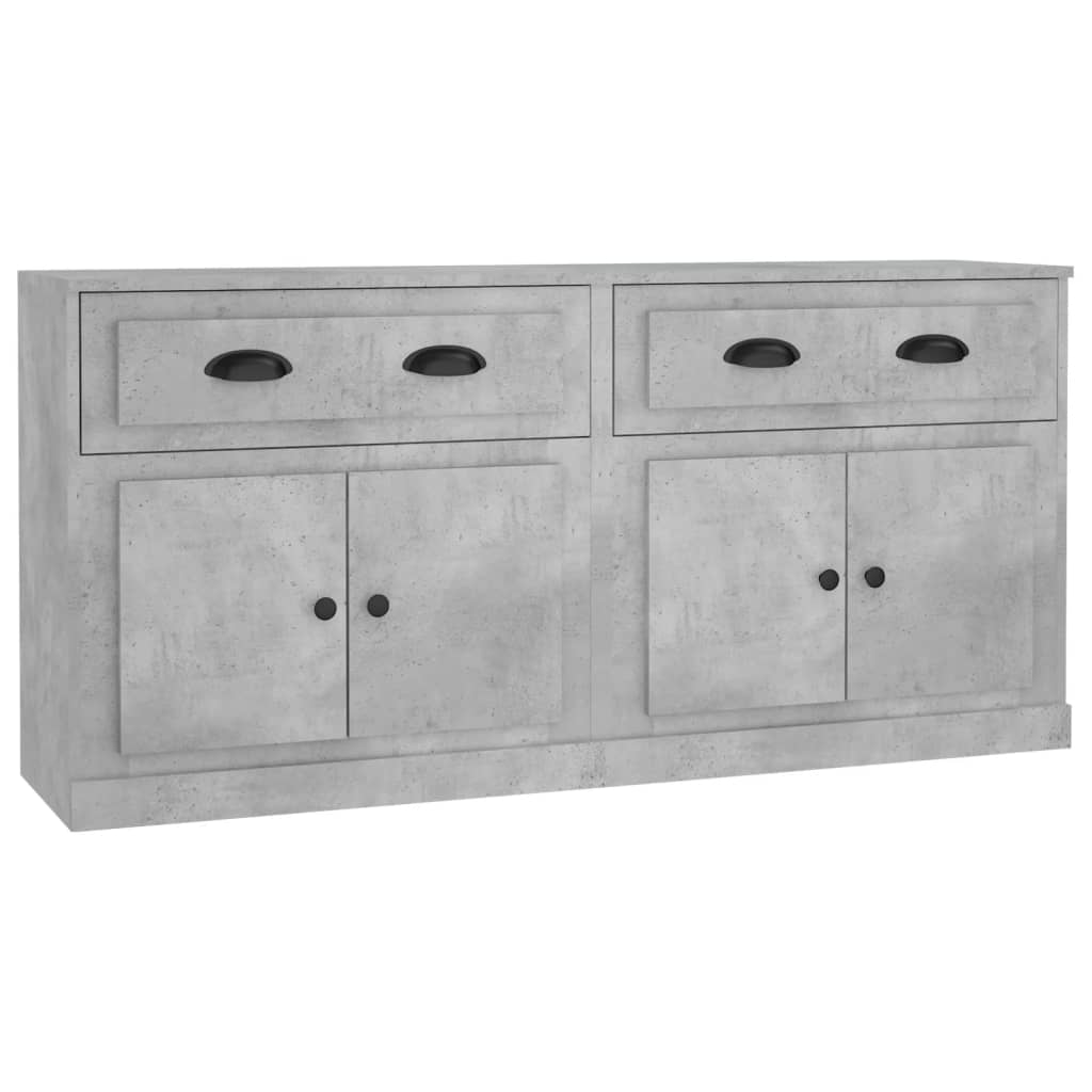 Sideboards 2 pcs Concrete Grey Engineered Wood