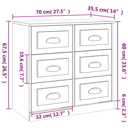 Sideboards 2 pcs Smoked Oak Engineered Wood