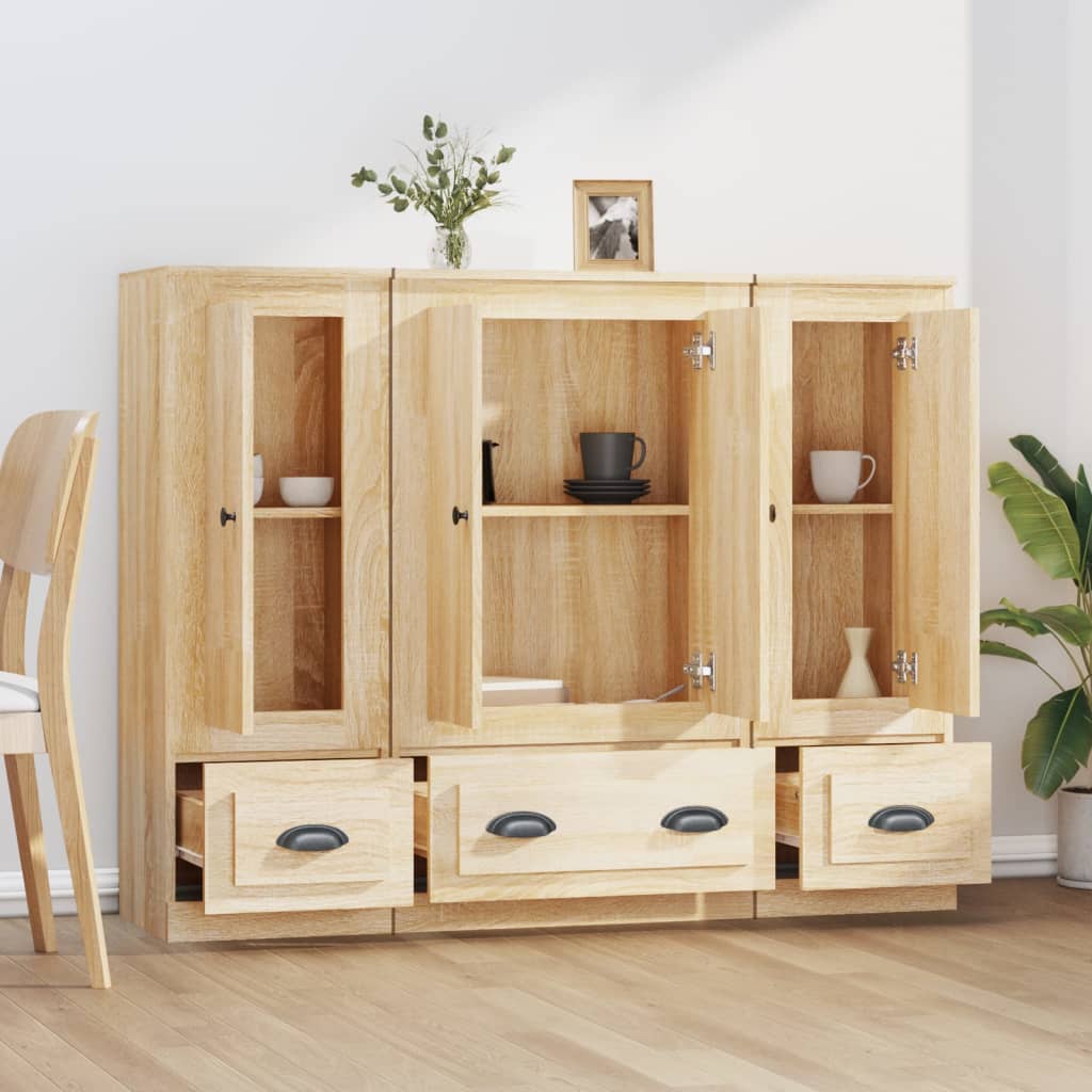Highboards 3 pcs Sonoma Oak Engineered Wood