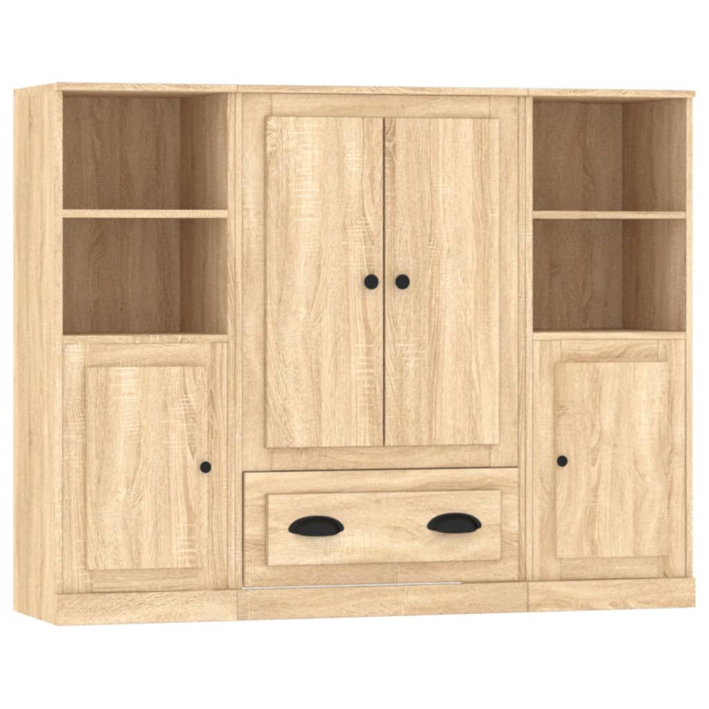 Highboards 3 pcs Sonoma Oak Engineered Wood