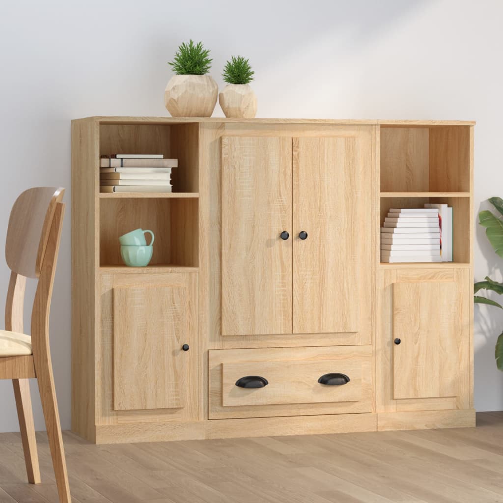 Highboards 3 pcs Sonoma Oak Engineered Wood