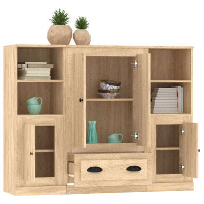 Highboards 3 pcs Sonoma Oak Engineered Wood