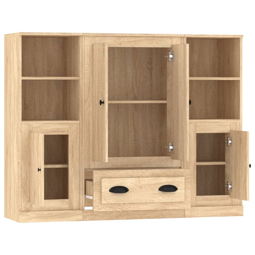 Highboards 3 pcs Sonoma Oak Engineered Wood