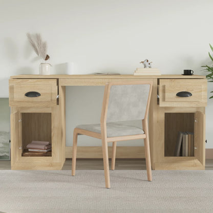 Desk with Cabinet Sonoma Oak Engineered Wood