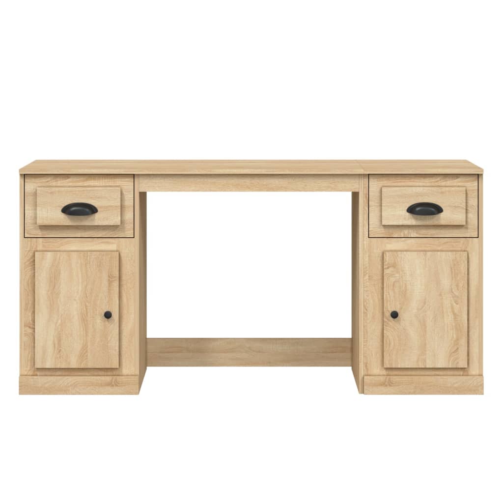 Desk with Cabinet Sonoma Oak Engineered Wood