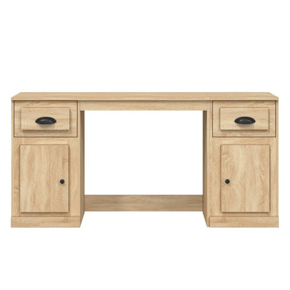 Desk with Cabinet Sonoma Oak Engineered Wood