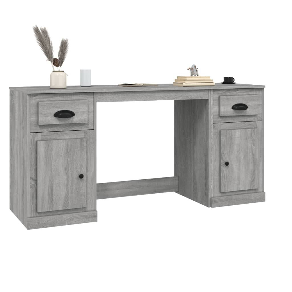 Desk with Cabinet Grey Sonoma Engineered Wood