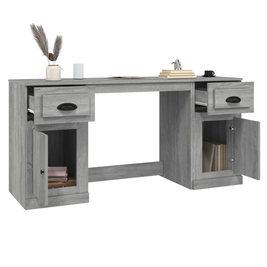 Desk with Cabinet Grey Sonoma Engineered Wood