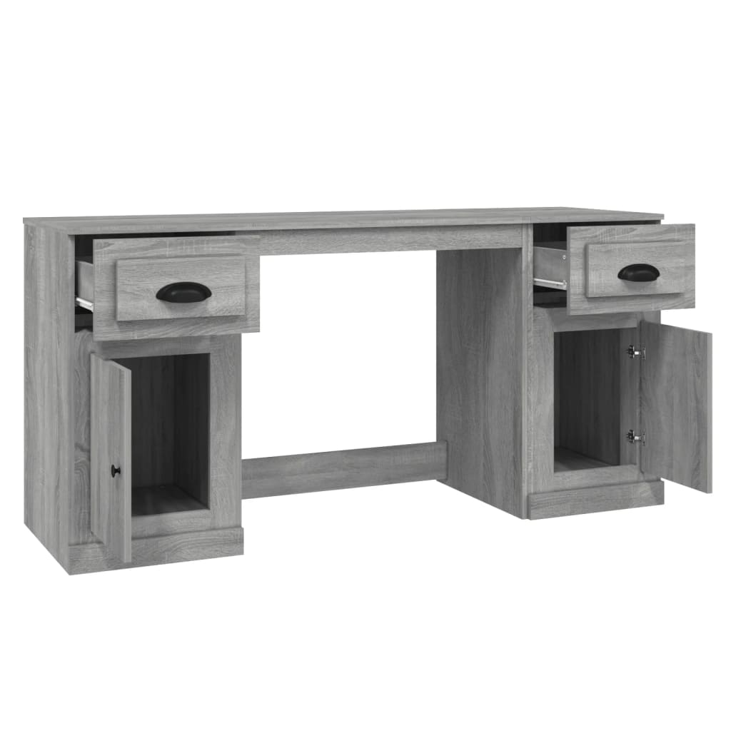 Desk with Cabinet Grey Sonoma Engineered Wood