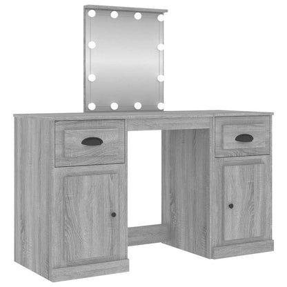 Dressing Table with LED Grey Sonoma 130x50x132,5 cm