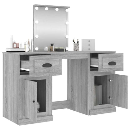 Dressing Table with LED Grey Sonoma 130x50x132,5 cm