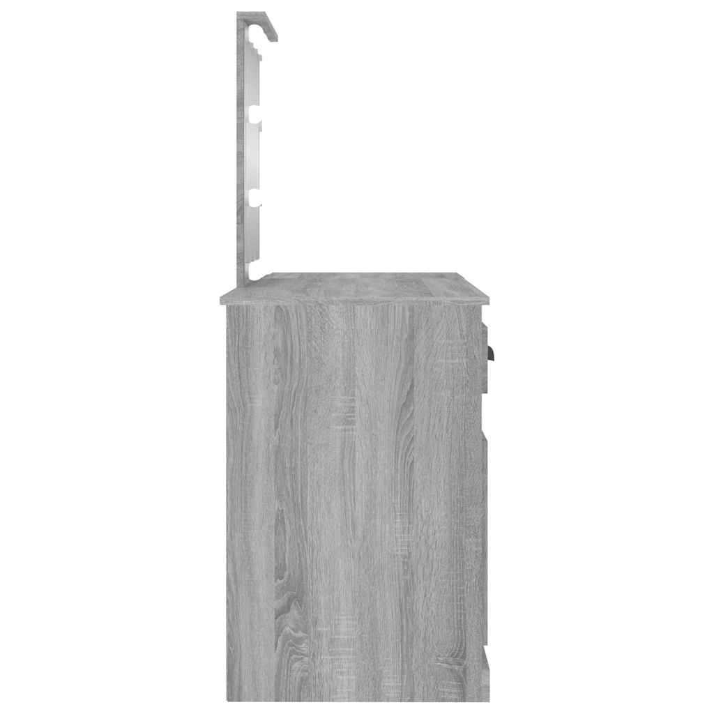 Dressing Table with LED Grey Sonoma 130x50x132,5 cm