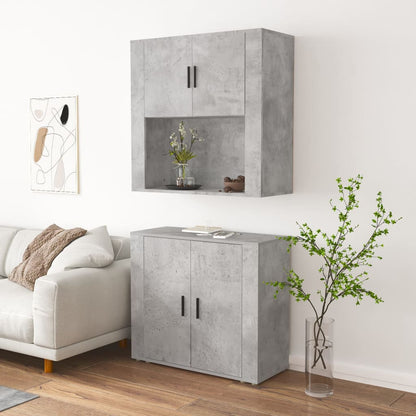 Highboard Concrete Grey Engineered Wood