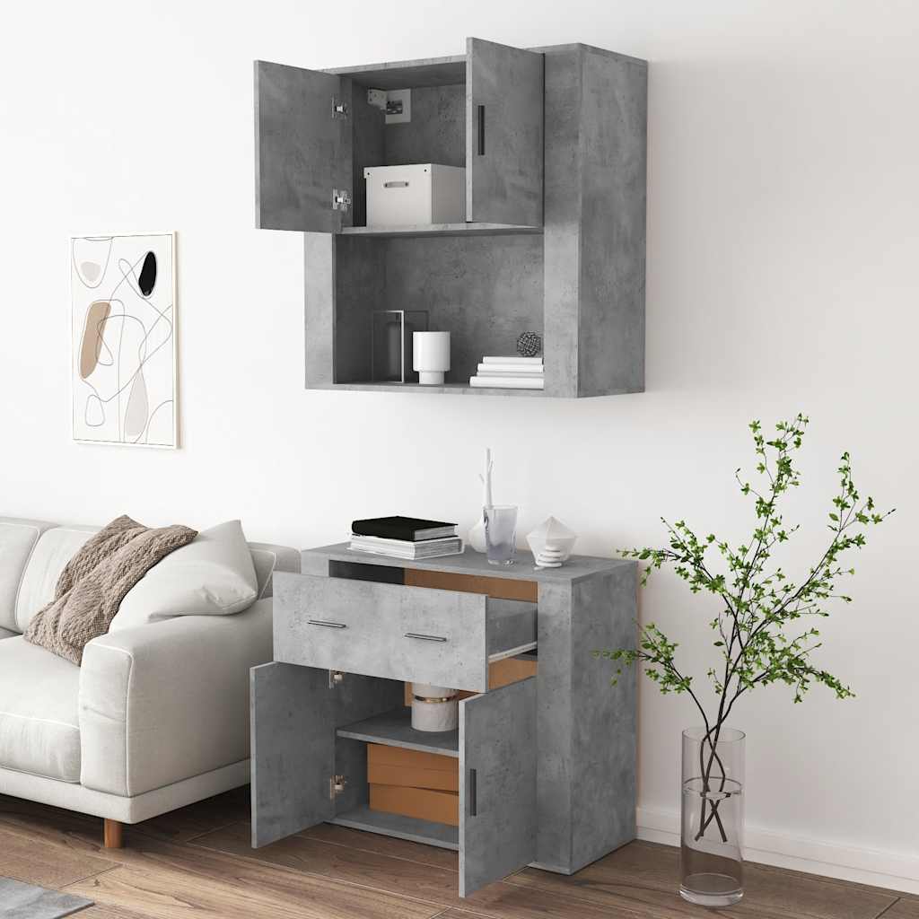Highboard Concrete Grey Engineered Wood