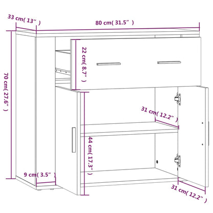 Highboard Smoked Oak Engineered Wood