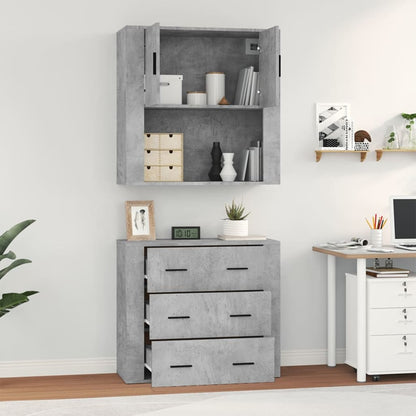 Highboard Concrete Grey Engineered Wood