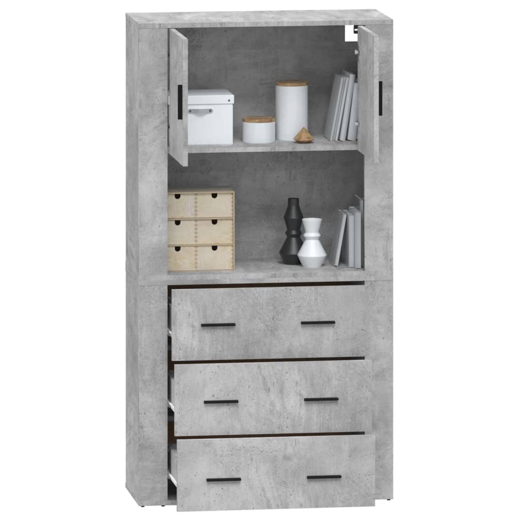 Highboard Concrete Grey Engineered Wood