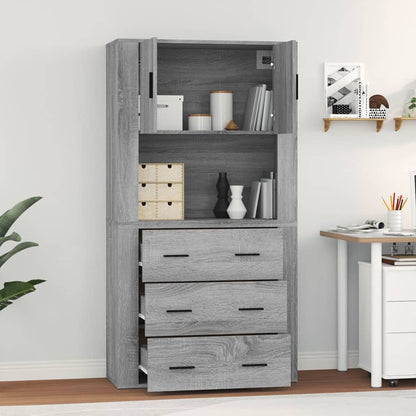 Highboard Grey Sonoma Engineered Wood