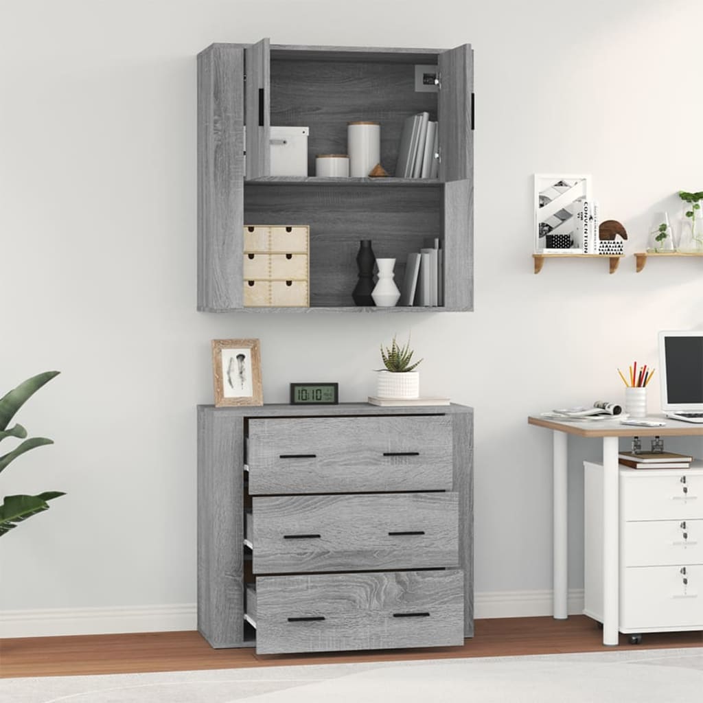 Highboard Grey Sonoma Engineered Wood
