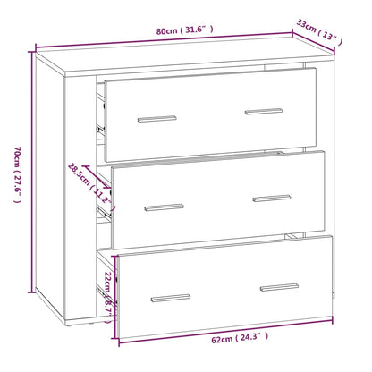 Highboard Sonoma Oak Engineered Wood