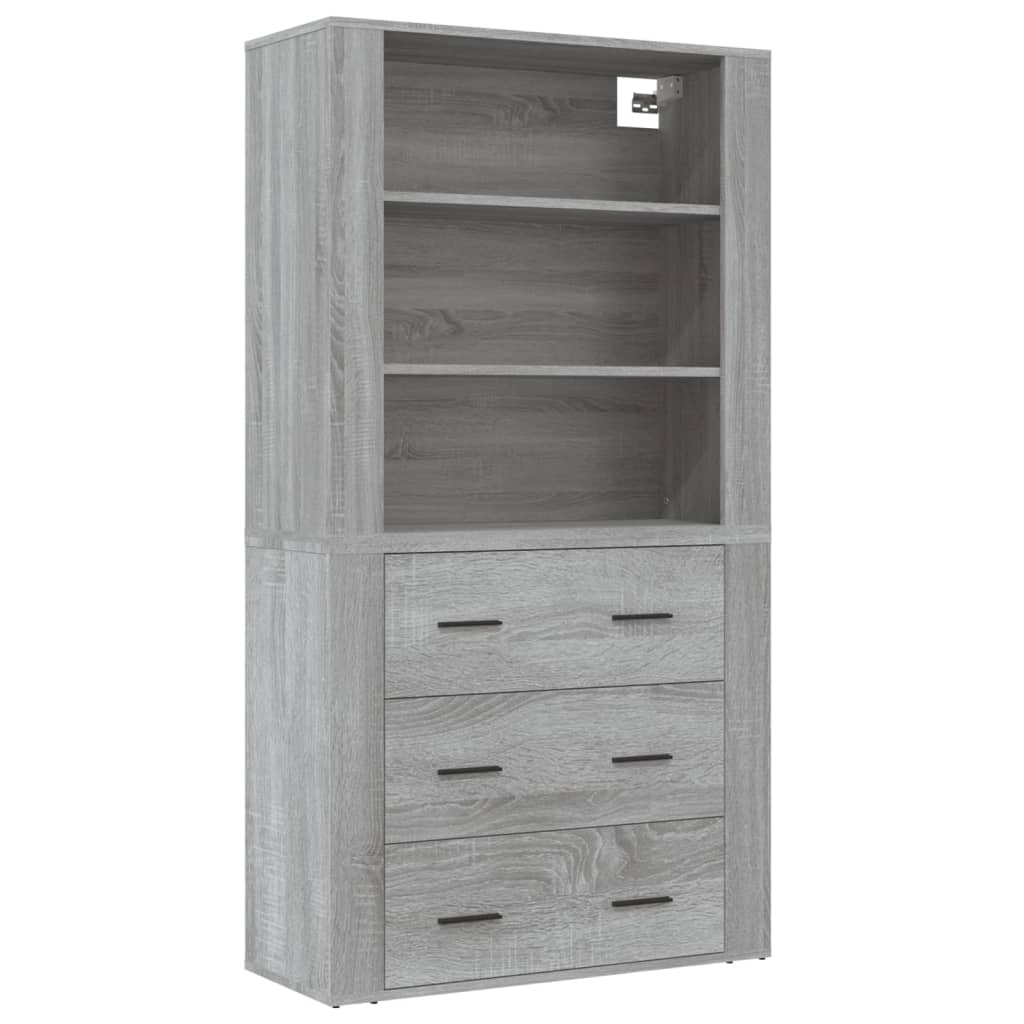 Highboard Grey Sonoma Engineered Wood