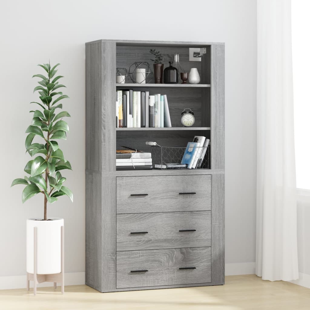 Highboard Grey Sonoma Engineered Wood