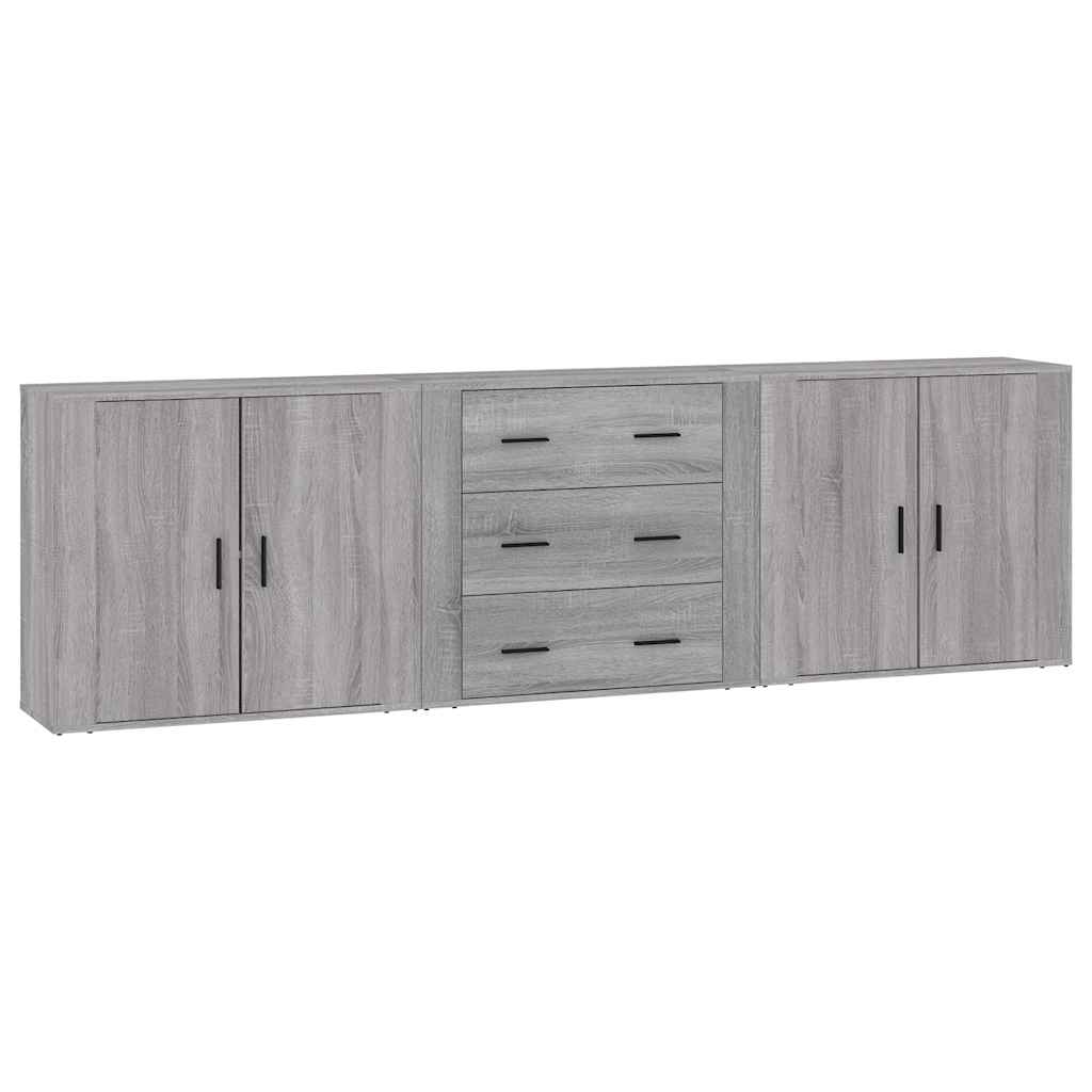 Sideboards 3 pcs Grey Sonoma Engineered Wood
