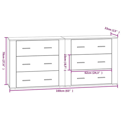 Sideboards 2 pcs Grey Sonoma Engineered Wood