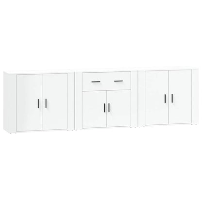 Sideboards 3 pcs White Engineered Wood
