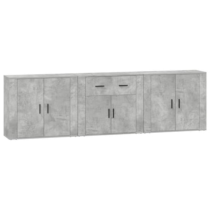 Sideboards 3 pcs Concrete Grey Engineered Wood